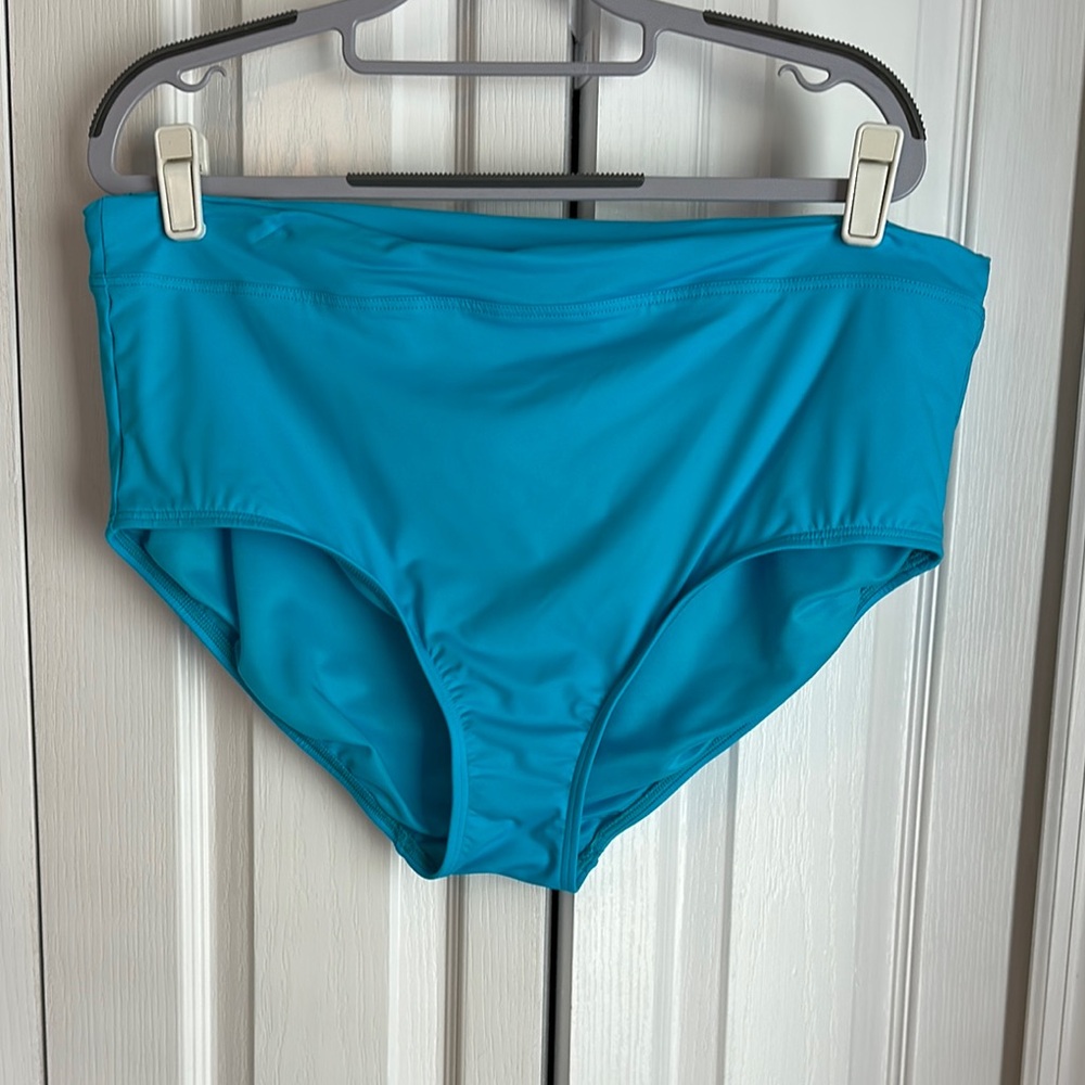 Women's Lands’ End Blue Swim Bikini Bottoms
